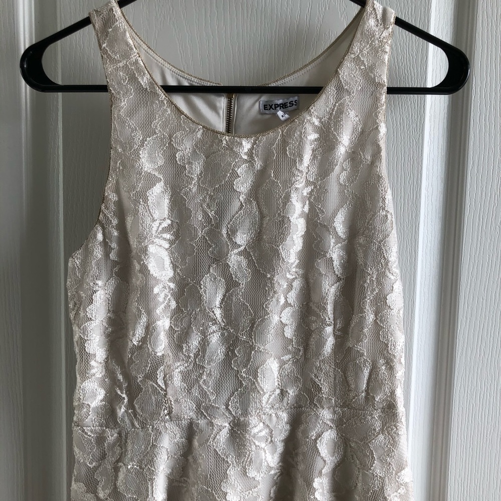 Express peplum lace sleeveless blouse